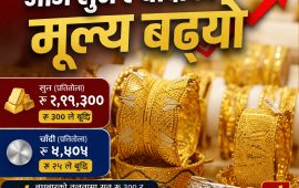 सुन र चाँदीको मूल्यमा सामान्य वृद्धि