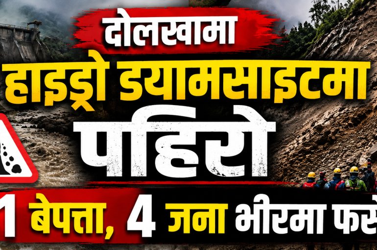 सिप्रिङखोला हाइड्रोपावर क्षेत्रमा पहिरो : एक जना बेपत्ता, चार जनाको उद्धार प्रयास जारी
