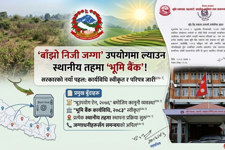 तपाईको जग्गा बाँझै छ? अब स्थानीय तहको ‘भूमि बैंक’ मार्फत उपयोगमा ल्याउन सकिने